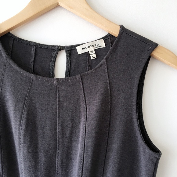 2/$15  Monteau Grey Skater Sleeveless Mini Dress - Picture 2 of 3